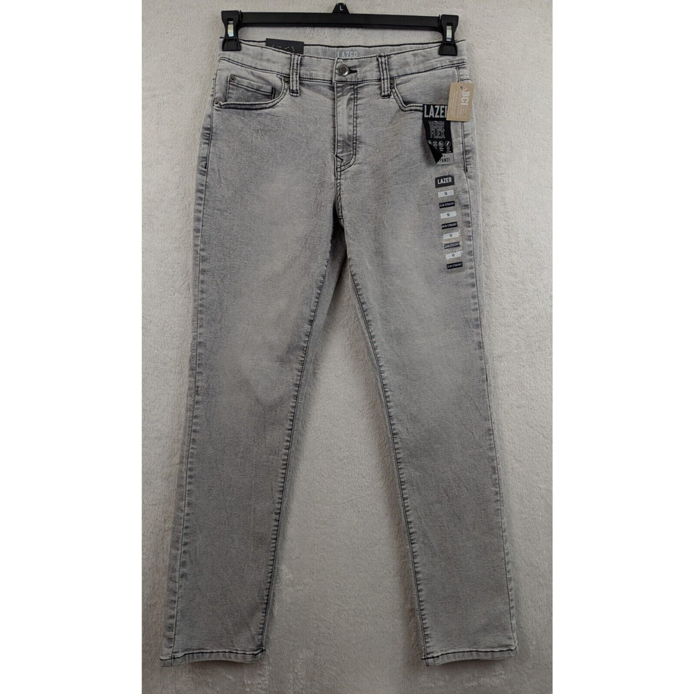 Lazer sz 16 Slim Straight Jeans stretchy thin girls gray 8009